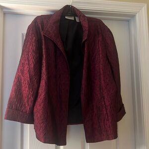 Chicos size 3 (XL) burgundy light weight jacket